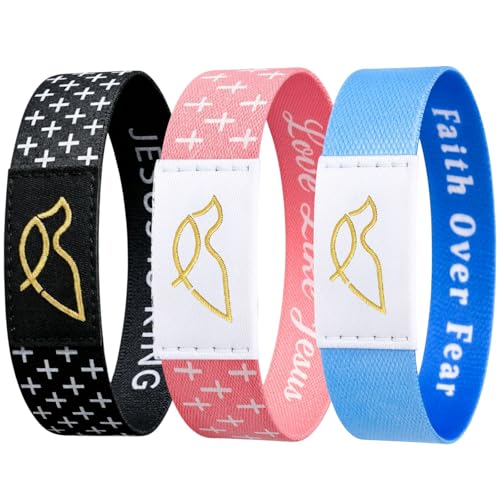Lusinus Bible Verse Bracelets, Tap for Scripture, NFC Daily Wristband - color: Multicolor (3Pcs)