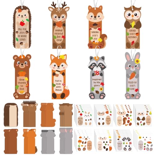 ANGOLIO Fall Animals Bookmark Craft Kits for Kid, 123Pcs Autumn Party Favor - style: Fall animals