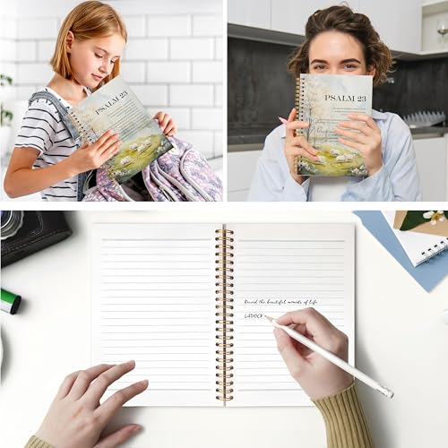 Christian Spiral Notebook, Psalm 23 Bible Verse Journal, Christian Gifts for Women Faith, Church Notes Notebook, the Lord Is My Shepherd Scripture Journal, 5.5x8.3 - color: YhSj 5