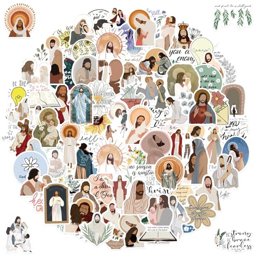 100Pcs Inspirational Christian Stickers for Water Bottles, Bible Verse Faith Stickers Religious Jesus Motivational Stickers for Laptops, Phone Cases, Planners, Journaling, Scrapbooks
