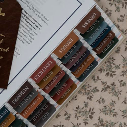UPAFEXXI-Laminated Bible Tabs with Book Summaries, Bible Study Supplies - color: Summaries Boho3