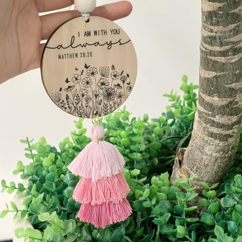 Christian Car Charm Cute Rear View Mirror Accessories for Women - color: Pink