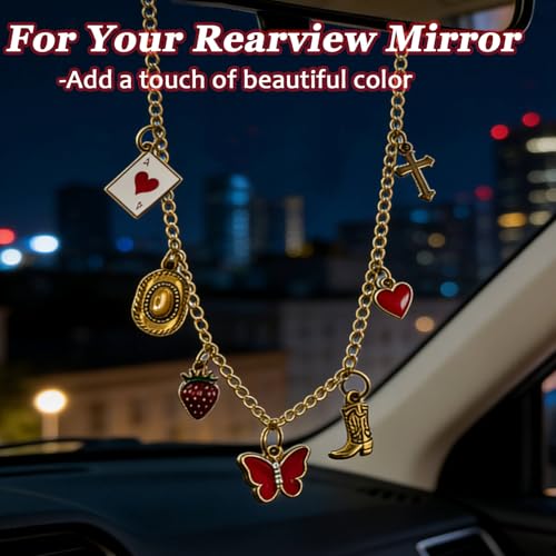 Car Rearview Mirror Charm Gold Hanging Cross Seashell Sun Ornament - color: Ocean