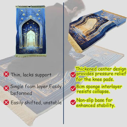Muslim Knee Thickened Prayer mat, Sky Blue, 2‘3“ x 3‘6“ - color: Sky Blue