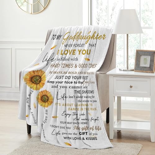 Goddaughter Gift from Godmother & Godfather, Goddaughter Blanket 50"x 60" - color: To My Goddaughter-1, size: 50"x60"