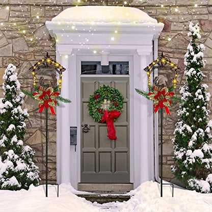 Moukeren 2 Pcs 3.5ft Nativity Scene Outdoor Light up Yard Stakes, Classic - style: Classic
