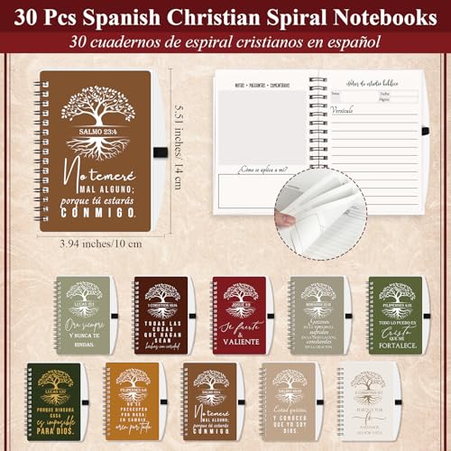 Kosiz 60 Pcs Spanish Christian Notebooks Pens, Special Style, Retro Color - color: Retro Color, style: Special Style