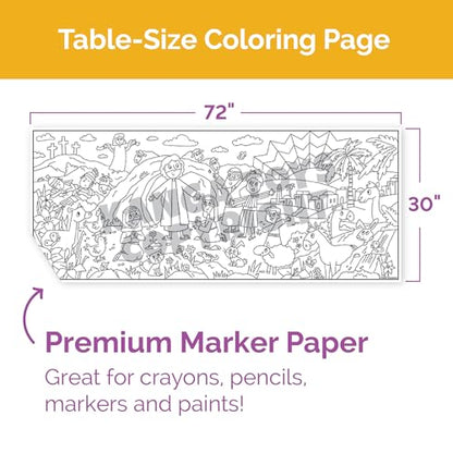 Large Coloring Poster Easter Resurrection of Jesus Christ 30 x 72 Inches Rolled Ideal for Parties and Family Gatherings Ages 4 and Up - color: Easter