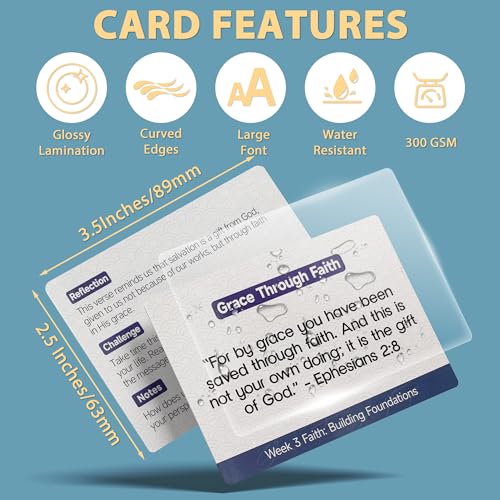 52-Week Bible Memory Verse Flash Cards-Weekly Scripture Cards (ESV), Prayer Cards for Individual or Group Bible Study- Contain Engaging Questions, Bible References, Prayer Prompts