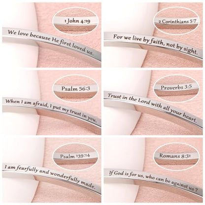 kilofly Set of 3/6 Bible Verse Bracelet Christian Unique Religious Gift for Women - style: Hope Set6