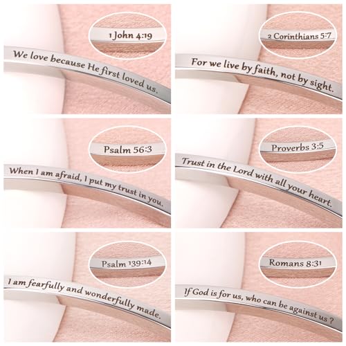 kilofly Set of 3/6 Bible Verse Bracelet Christian Unique Religious Gift for Women - style: Hope Set6