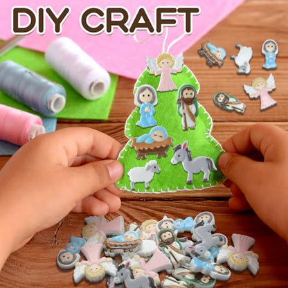 Cinnvoice 60 Pcs Christmas Nativity Scene Sets for Crafts - color: Colorful, style: Jesus