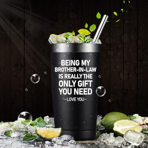 Fufandi Brother in Law Gifts - Christmas Gifts for Brother in Law - Birthday Fathers Day Gift for Brother in Laws - Tumbler Cup - color: Brother in law-Black
