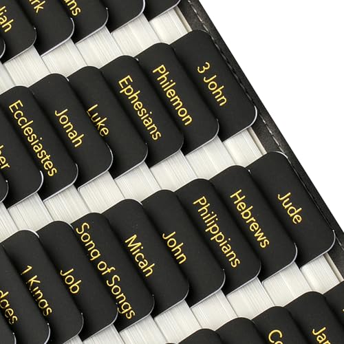 Mr. Pen- Laminated Bible Tabs, 75 pcs, Black, Gold Foil Embossed Lettering - color: Black (Gold Foil Lettering)