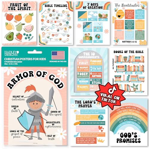 Bible Posters for Kids - Sunday School Decorations for Classroom Must Haves - color: Retro Colorful