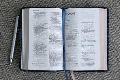 NIV, Thinline Bible, Compact, Leathersoft, Blue Floral, Red Letter, Comfort Print