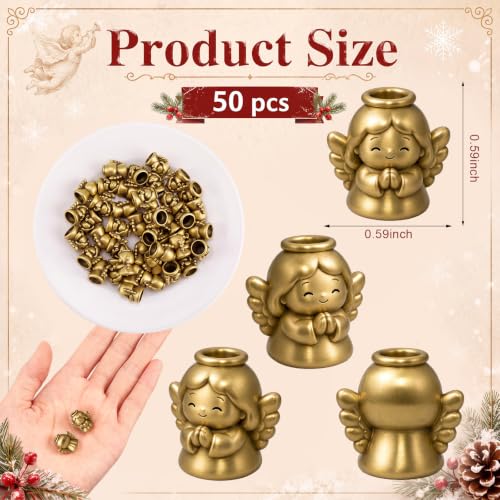 Civaner 50 Pcs Mini Brass Color Angel Figurines, Miniature Small Angels - style: Angel