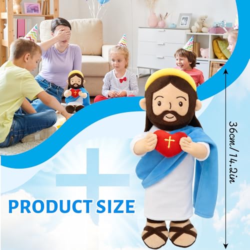 Yelakey 14" Jesus Plush Doll W/NFC Daily Bible Verse for Kids