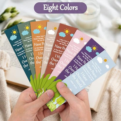 8 Pieces Christian Scripture Bookmarks Inspirational Bible Verse Gifts Encouragement Gift Religious Spiritual Gift for Women Men Friends Paper Bookmarks Book Lovers Gifts Reading Accessories - color: Encouragement Bookmark
