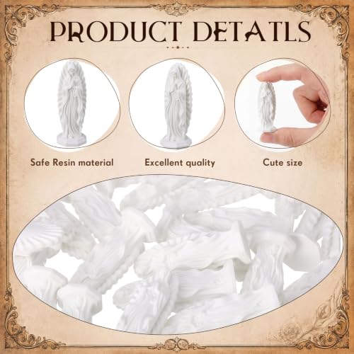 Geelin 50 Pcs Little Mary Figure Resin Mini Tiny Virgin Mary Figurines Bulk - style: Pray