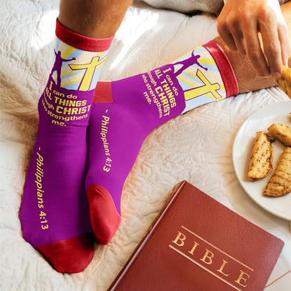 Christian Gifts for Women - Faith-Themed Socks, Perfect Pastor Appreciation Gifts, Unique Catholic gifts for Women, Ideal Religious Stocking Stuffers, Warm, Soft, and Inspirational