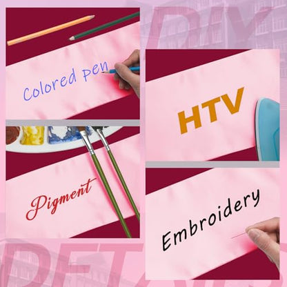 Geyoga 24 Pcs Graduation Stole Bulk Sublimation Blank 70 in - color: Pink
