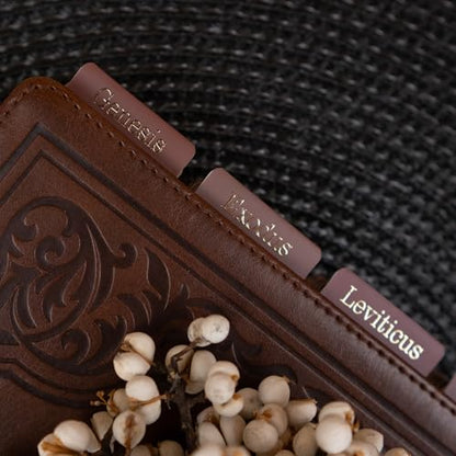 UPAFEXXI-Laminated Bible Tabs for Women and Men(Brown) - color: Brown
