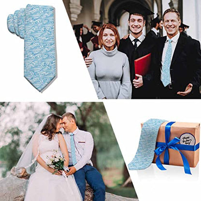Black Dots Men's Neckties Retro Classic Circle Geometry Men's Tie for Mens Teens Business Work Casual Wedding Party - color: Blue Ripple