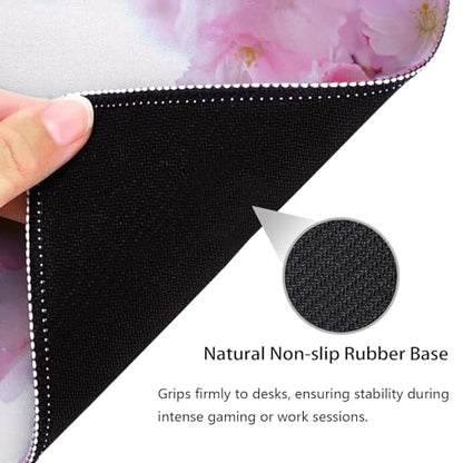 Pink Sakura Cherry Blossoms Design, Spring Floral Nature Flowers Desk Mat - color: Color_DE0013XX