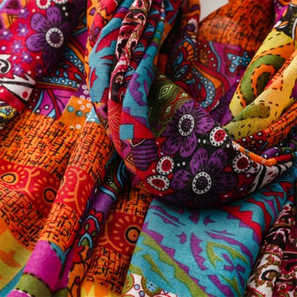 Yeieeo Boho Scarf for Women Lightweight Floral Printed Scarf Fall Winter Fashion Fringed Shawl - color: Floral 38