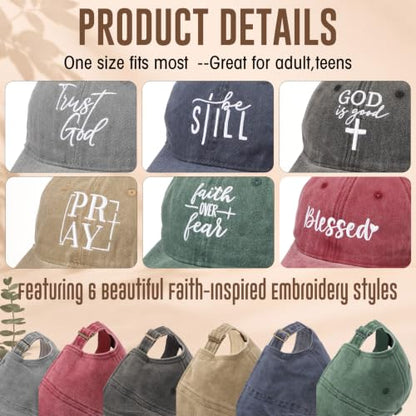 6/12 Pack Christian Hats Bulk for Men Women - style: Cross 3