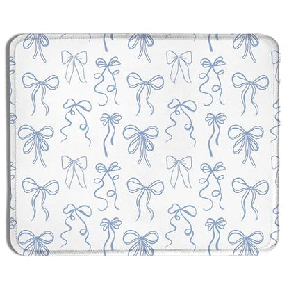Coquette Blue Bow Mouse Pad, Preppy Girly Blue Aesthetic Mousepads for Wireless Mouse Computers Laptop Desk Accessories, Coquette Preppy Office Supplies, 9.5x7.9 Inch - color: colour 9