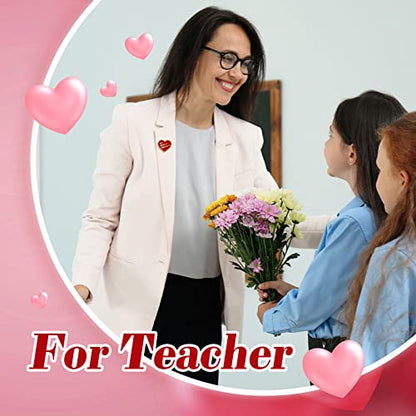 Taiyin 48 Pcs Heart Pins Bulk You Make a Difference Pin Button Nurse Pins Heavy Duty Heart Motivational Lapel Pin Gift for Employee Staff Team Volunteer Nurse Teacher Bulk Valentine's Day