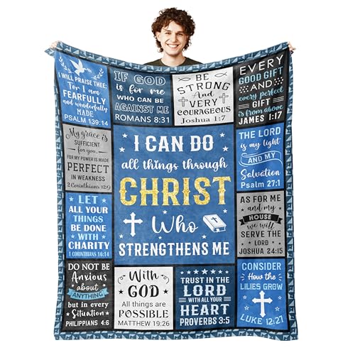 Lcobion Christian Gifts for Men, Religious Baptism Prayer Blanket 50" X 60" - color: Christ Men Gifts, size: 60"*50"