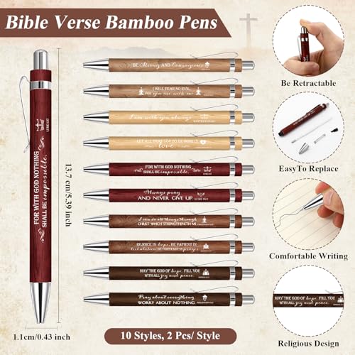 Lincia 80 Pcs Christian Bible Verse Pens Keychains Bookmarks, Mild Color - color: Mild Color