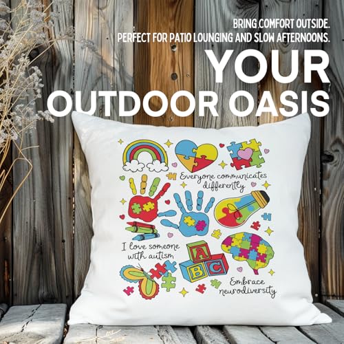 QIYUHOY Autism Awareness Mental Health Throw Pillow Covers, 18x18 Inch - color: 008-motivational