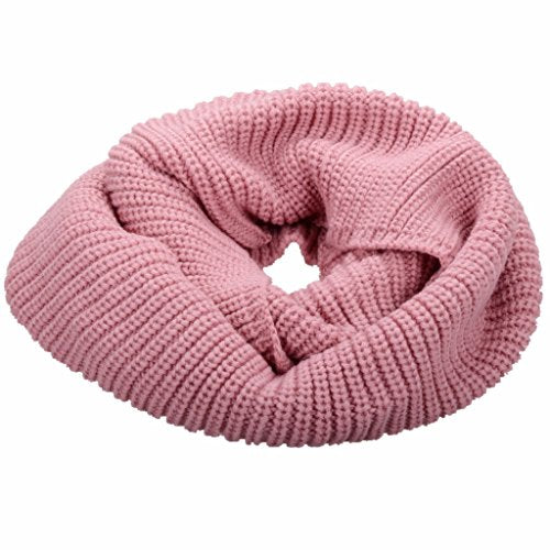 NEOSAN Womens Thick Ribbed Knit Winter Infinity Circle Loop Scarf - color: Pink