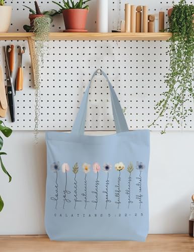 Bible Bags for Women, Christian Tote Bag, Gifts for Christian Women - color: Blue