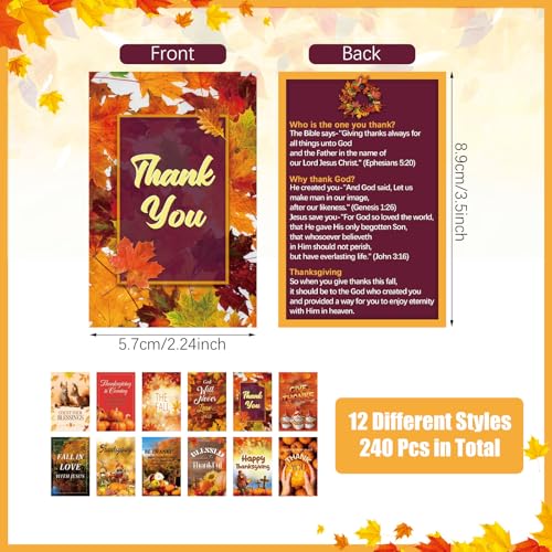 Marspark 240 Pcs Fall Thanksgiving Gospel Tracts Cards - style: Thanksgiving Day