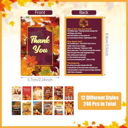 Marspark 240 Pcs Fall Thanksgiving Gospel Tracts Cards - style: Thanksgiving Day