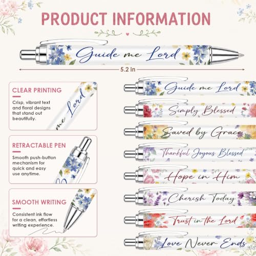 Sprial Notebooks with Pens Bulk, 48 Pack, 5.5 x 4.7 Inch, Floral - color: Watercolor Floral Scripture