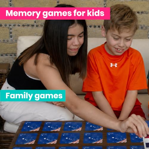 Menique U.S. States Flags Memory Matching Game – 100 Cards, 50 States and Capitals – Flashcards – Learn Flags & Abbreviations – Kids and Adults - style: U.S. States Flags
