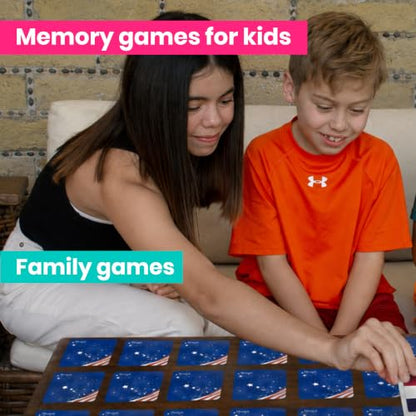 Menique U.S. States Flags Memory Matching Game – 100 Cards, 50 States and Capitals – Flashcards – Learn Flags & Abbreviations – Kids and Adults - style: U.S. States Flags
