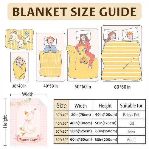 Personalized Birthday Goose Blanket, Pink Plaid Baby Throw Gift - color: #Ver11