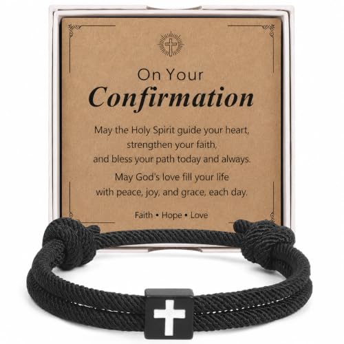 Cross Bracelet for Boys Baptism First Communion Confirmation - color: Confirmation