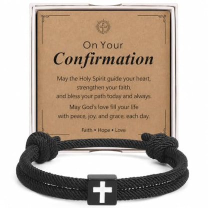 Cross Bracelet for Boys Baptism First Communion Confirmation - color: Confirmation