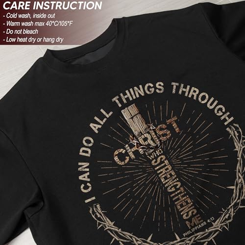 I Can Do All Things Through Christ, Jesus Shirts Men 2 - color: Brown, size: Large