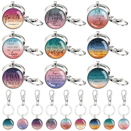 Fumete Christian Keychain Bulk for Wowen Men - style: Gradient Colors