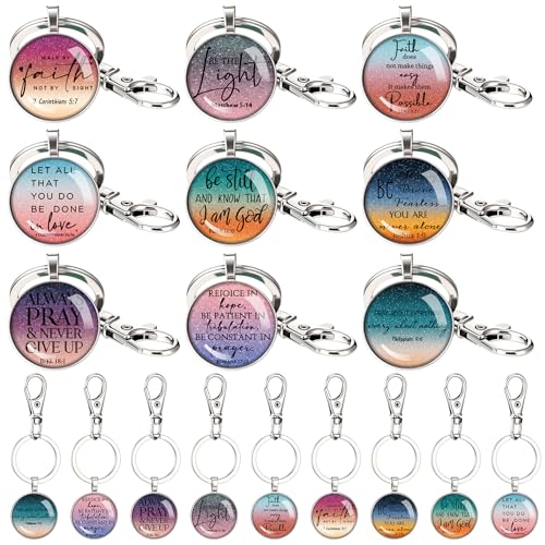 Fumete Christian Keychain Bulk for Wowen Men - style: Gradient Colors