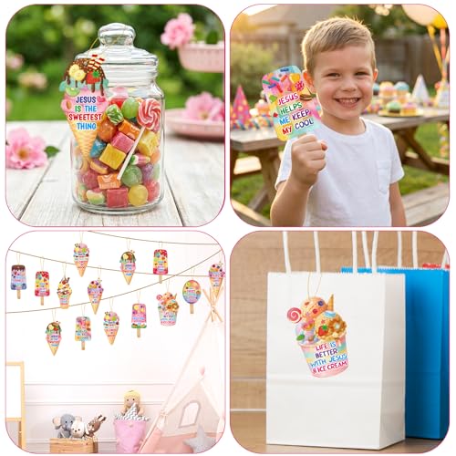 Fancy Land Sunday School Crafts Sticker Christian Ice Cream Craft Kid 30Pcs